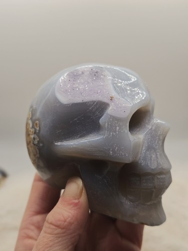 397g amethyst agate skull - agate,