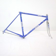 Telaio acciaio vintage Gios 52 cm blu italiano fatto a mano filettato BB cerchio freno
