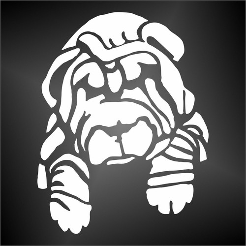 Adesivo prespaziato sharpei - adesivo,