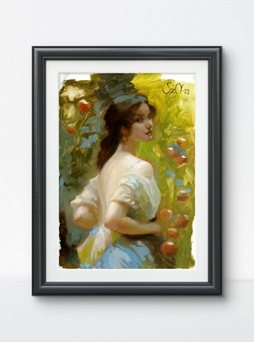 Dipinto olio originale - , donna