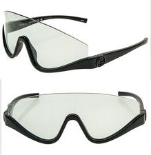 Occhiali da sole Gucci 1650 nero verde sport avvolgenti scudo Gg1650S unisex senza montatura 005