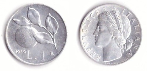 1949 italia lire arancia - italia,
