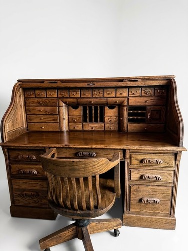 Vintage solid oak roll top - vintage,