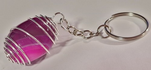 Portachiavi con agata fuxia - con,