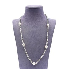 Collana Bulgari  Passo doppio in oro bianco 18 carati con perle