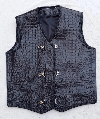 Gilet uomo nero pelle - gilet,