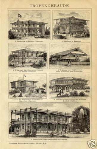 1893 stampa antica bungalow - stampa,
