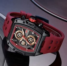 Orologio Richard Fashion Style Rapper Mille Bordeaux Deal Skeleton