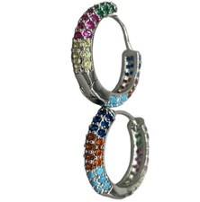 Orecchini Cerchietti Uomo Donna brillanti Verdi Viola Gialle Azzurre Arancio Blu