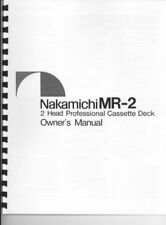 Nakamichi MR-2 Cassette Deck Manuale Istruzioni Proprietario