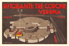1717) VERONA, RISTORANTE TRE CORONE, CUCINA RINOMATA E VINI DELLA VALPOLICELLA.