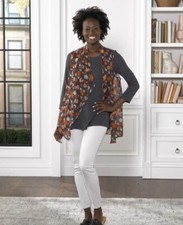 LOGO by Lori Goldstein Chiffon Vest and Top Twinset Women's Rustic Size XS