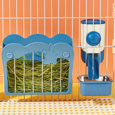 Porta Fieno Conigli, Set Di Alimentazione 3 in 1 Con Ciotola per Cibo E Imbuto S