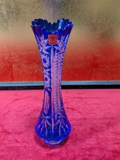 Vaso in cristallo blu Boemia