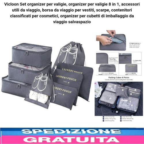 Set organizer valigie pezzi - set,