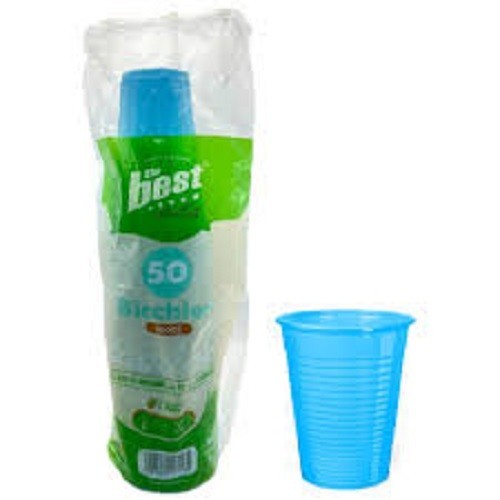 Bicchieri plastica celeste - 50,