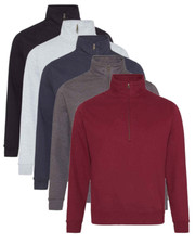 Felpa Con Collo Zip Blu Grigio