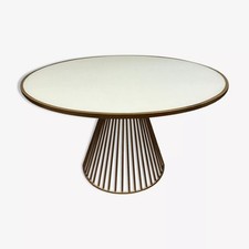 Tavolo da pranzo in acciaio nello spirito di Warren Platner per Knoll