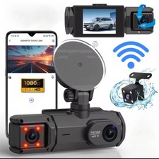 TELECAMERA PER AUTO DASHCAM WIFI FULL HD CAR VIDEO CAMERA VISIONE NOTTURNA 3 CAM