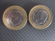 spagna 2 monete da 1,00 euro del 2016 2017