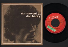 7" DON BACKY VIA MARCONI 44 / SOGNANDO FUMO 1973 PROMO STICKER ON LOVE LABEL
