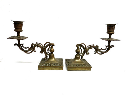 Antica coppia candeliere - antica, da