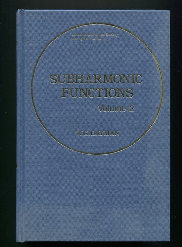 Subharmonic functions volume - subharmonic,