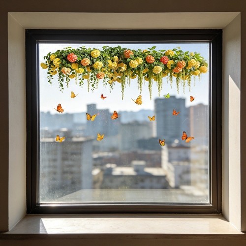 Decalcomanie farfalla floreali - farfalla,