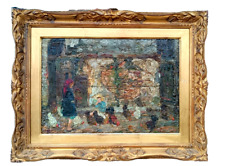 RARO Dipinto olio su tavola Ferruccio Rontini ( 1883-1964 ) 1° periodo 1917