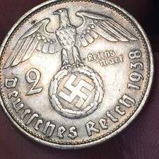 MONETA GERMANIA DEUTSCHES REICH 2 MARCHI 1938 PAUL VON HINDENBURG