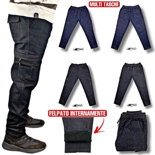 Jeans pantalone felpato lavoro - jeans,
