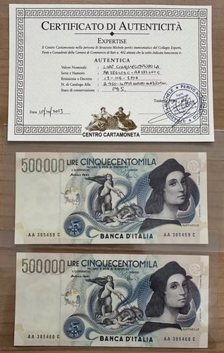 500000 500 000 lire - lire, raffaello