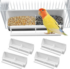 4 Pezzi Mangiatoia per Uccelli: Contenitore Con Supporto, Accessori per Gabbia, 
