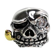 Anello biker divertente teschio mafia argento sterling