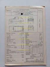 Innocenti Austin A 40 1961 scheda omologazione DGM Motorizzazione Facsimile