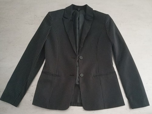 Giacca blazer gessata - gessata, nera