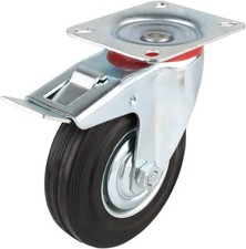 Ruota per carrello girevole rotella 160mm con freno 360Â° Piastra Di Fissaggio