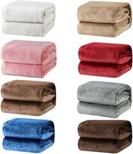 Plaid Coral Morbido Caldo Pile Morbido Qualità SofficeTinta Unita Cuffie Omaggio