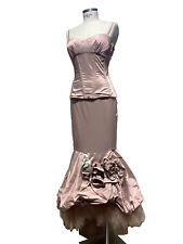 x's' sposa donna lungo vestito elegante cerimonia IMPERO rosa TG s 42