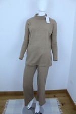 COMPLETO SET CORDINATO MAGLIA E PANTALONE BEGIE DONNA  TG SIZE T U NUOVO