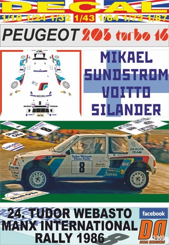Decal peugeot 205 t16 - 205,