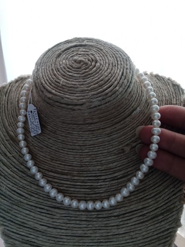 Collana perle vere bianche - collana,