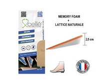 Soletta alzatacco alzatallone in lattice memory e pelle altezza 2,5 cm