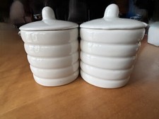 SET DI  4 CONTENITORI   IN CERAMICA VINTAGE  PORTA SPEZIE-ZUCCHERO-CAFFE