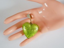 Verde Vetro Cuore Ciondolo Con