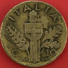 Moneta 10 Centesimi 1939 XVII