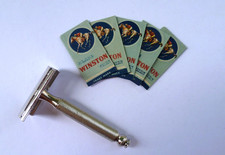 Rasoio vintage in acciaio + set lamette - Anni '50