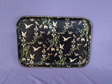 VASSOIO IN LEGNO CON DECORO DI RAMI E UCCELLI EPOCA 900