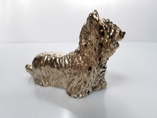 CAGNOLINO YORKSHIRE IN RESINA ARGENTATA ORIGINALE ANNI '80 DA VETRINA