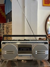 PHILIPS D-8130 Radio Cassette Vintage RARO BOOMBOX GHETTOBLASTER 80s Anni 80